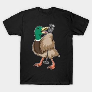 Duck Singer Microphone Music T-Shirt